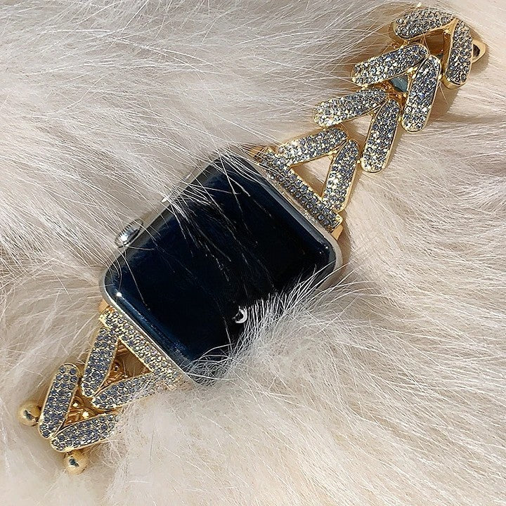 Apple Watch Band Wheat Diamond Metal Strap