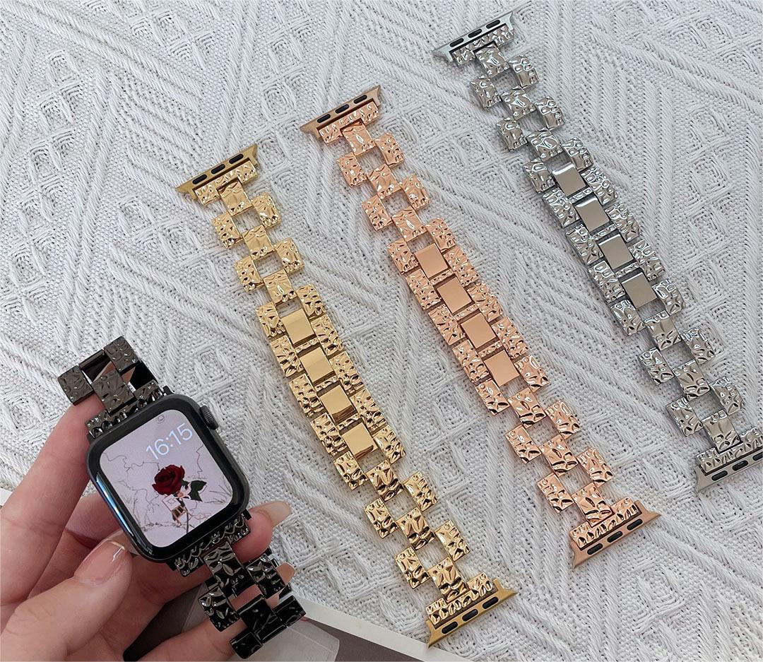 Apple Watch Band texture rhombus metal strap