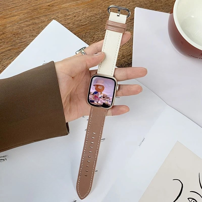 Apple watch band matching leather strap female