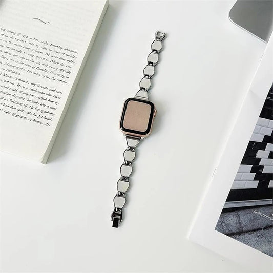 Apple watch band new shell hexagonal metal strap