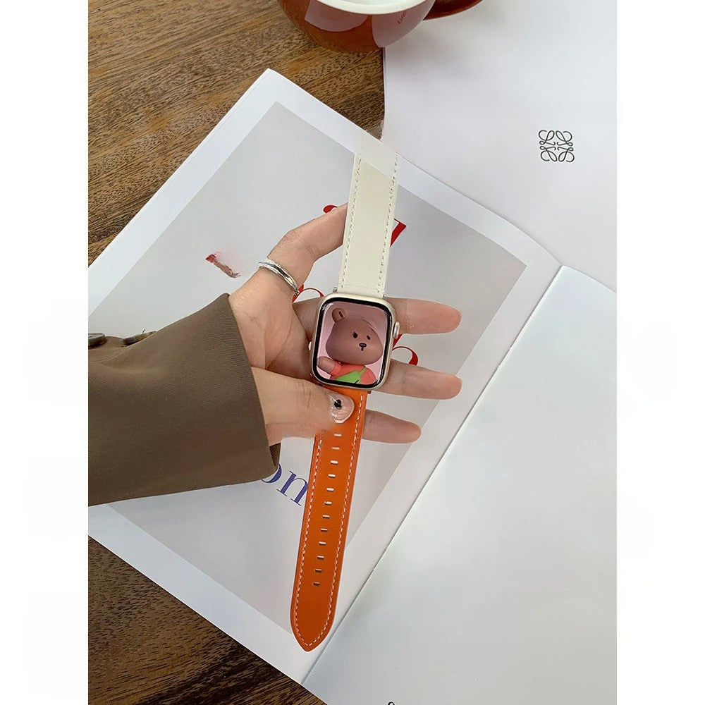 Apple watch band matching leather strap female