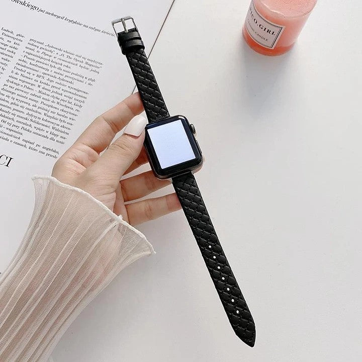 Apple Watch band thin leather creative weaving strap