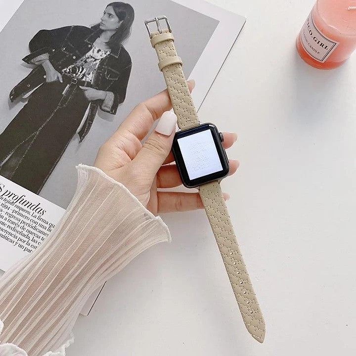 Apple Watch band thin leather creative weaving strap