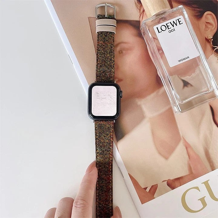 Apple Watch band retro style woolen strap