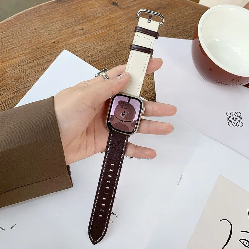 Apple watch band matching leather strap female