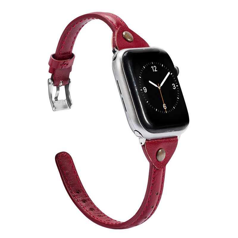 Apple watch band thin small waist leather strap