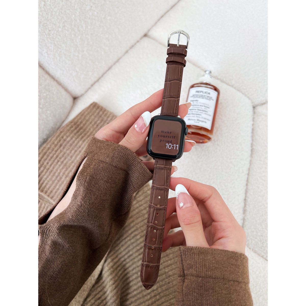 Apple watch band leather strap