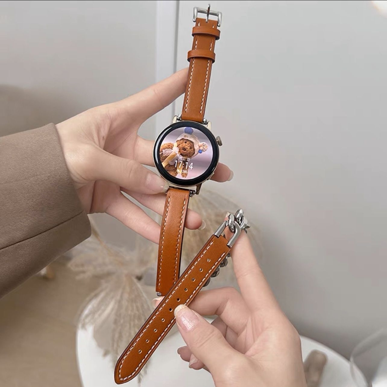 Huawei Watch band leather metal strap classic style