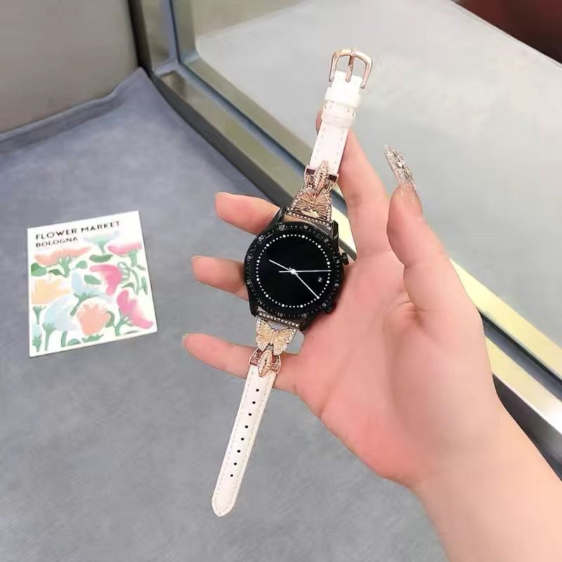 Huawei watch band butterfly diamond-embedded leather strap