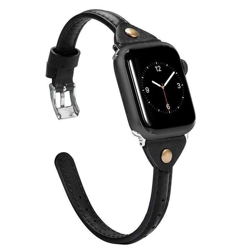 Apple watch band thin small waist leather strap