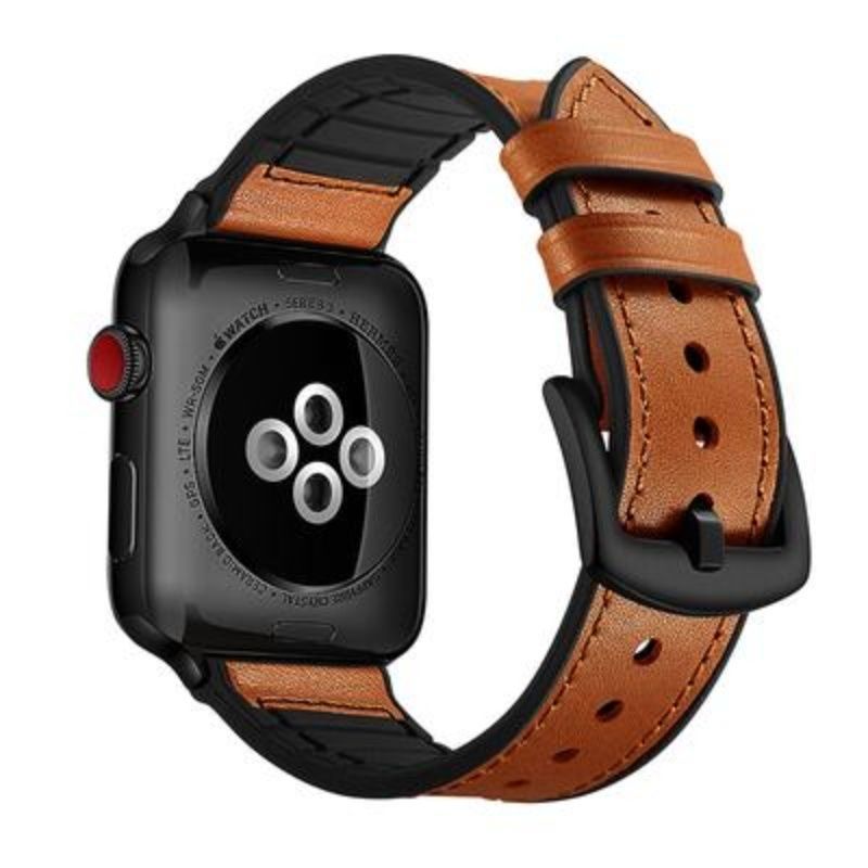 Apple watch band silicone leather strap