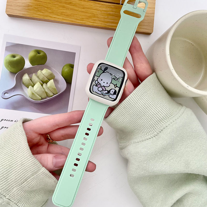 Apple watch band solid color silicone strap