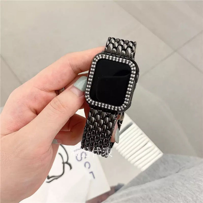 Apple watch band metal dragon pattern strap