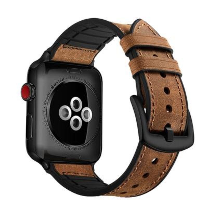 Apple watch band silicone leather strap