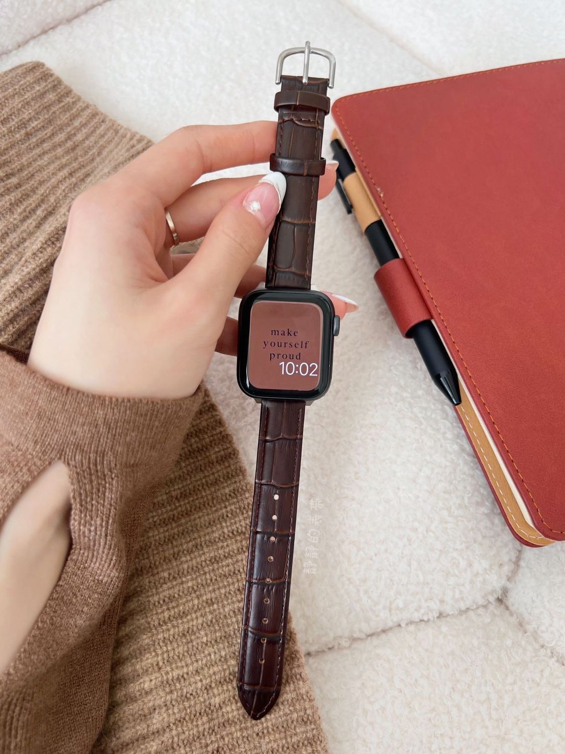 Apple watch band leather strap