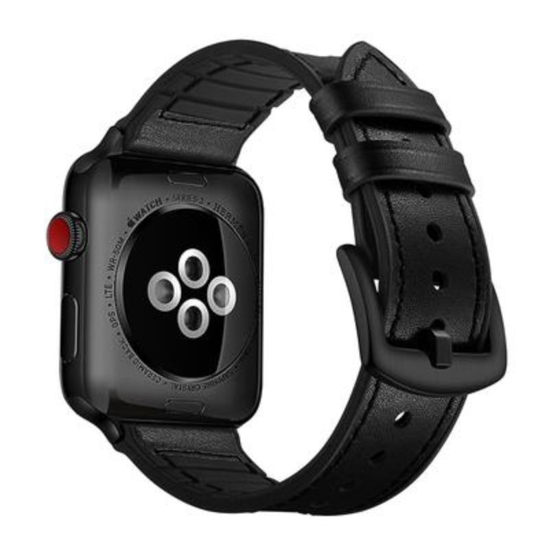 Apple watch band silicone leather strap