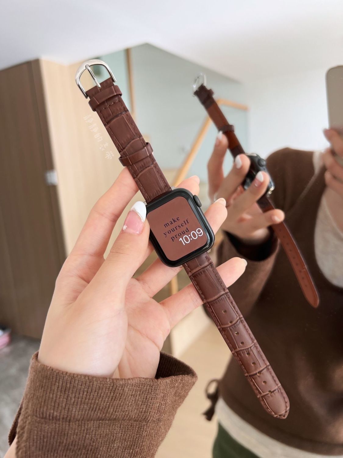 Apple watch band leather strap