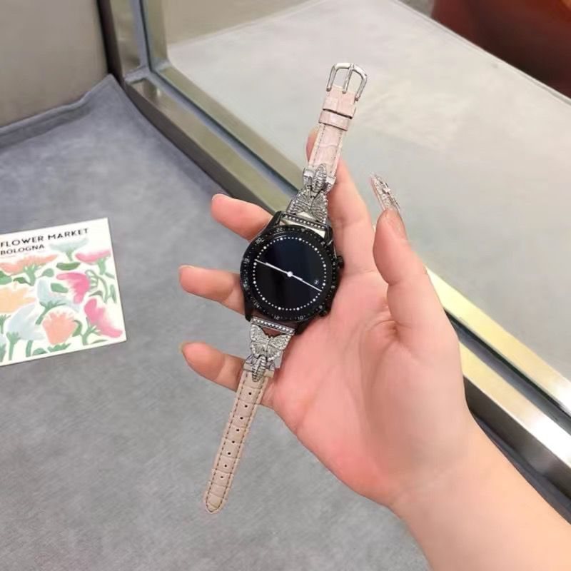 Huawei watch band butterfly diamond-embedded leather strap