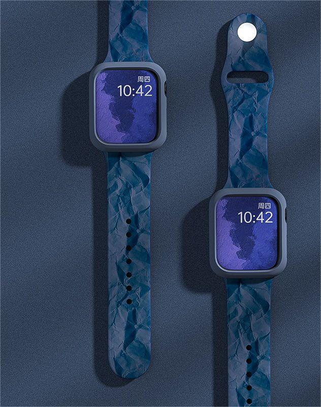 Apple Watch band niche pleated silicone strap