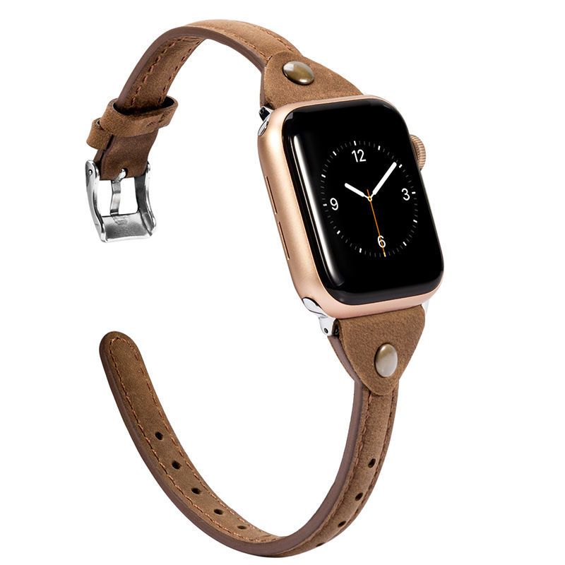 Apple watch band thin small waist leather strap