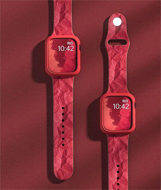 Apple Watch band niche pleated silicone strap