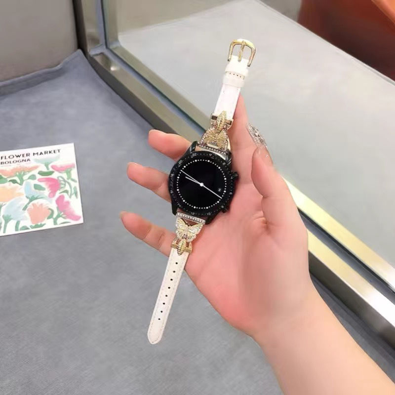 Huawei watch band butterfly diamond-embedded leather strap