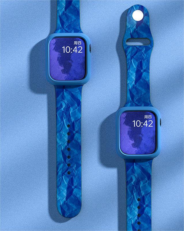 Apple Watch band niche pleated silicone strap